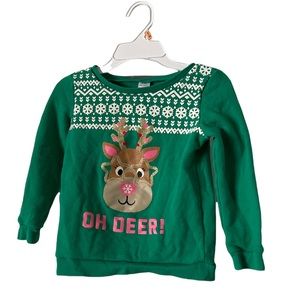 Carter’s Kid Size 5 Reindeer and snowflake sweatshirt.